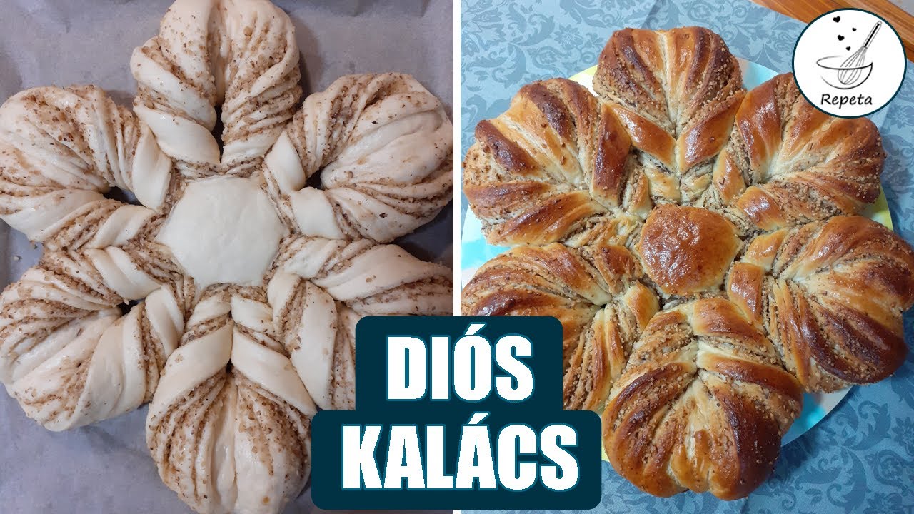 Virág alakú diós kalács 🌸 látványos és isteni finom!