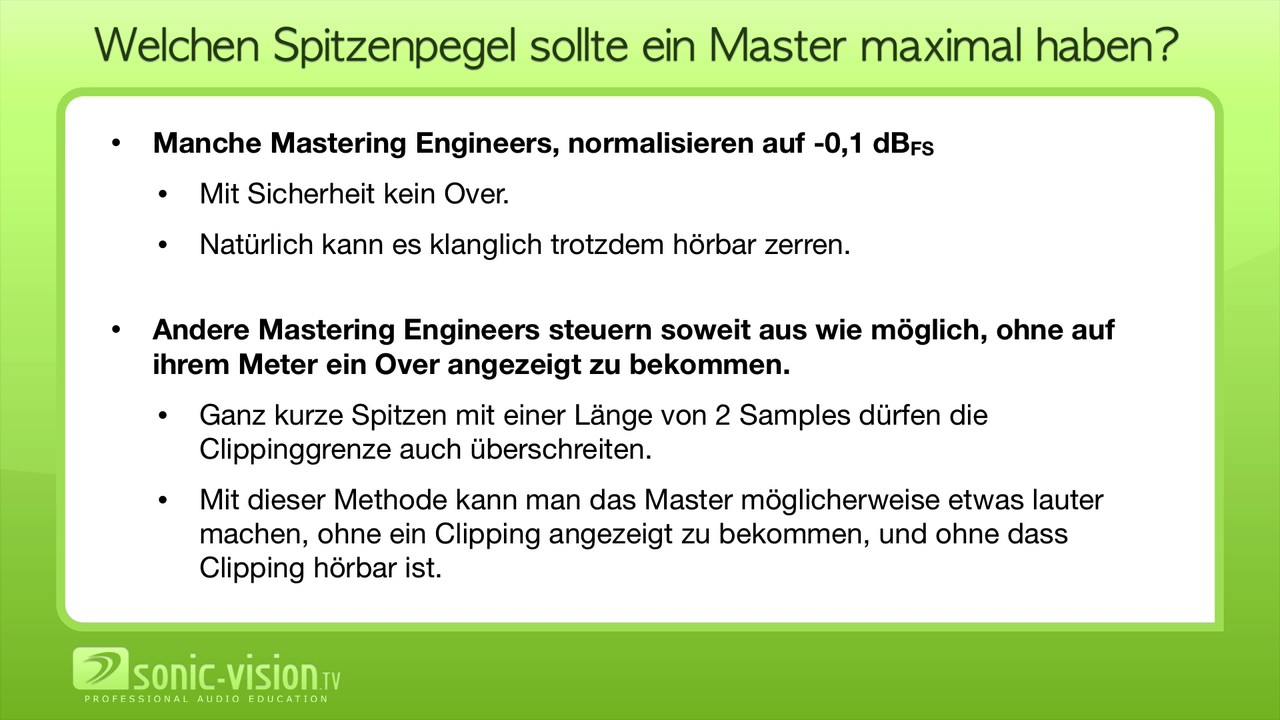 27.10 Lautstärken angleichen und absoluter Spitzenpegel