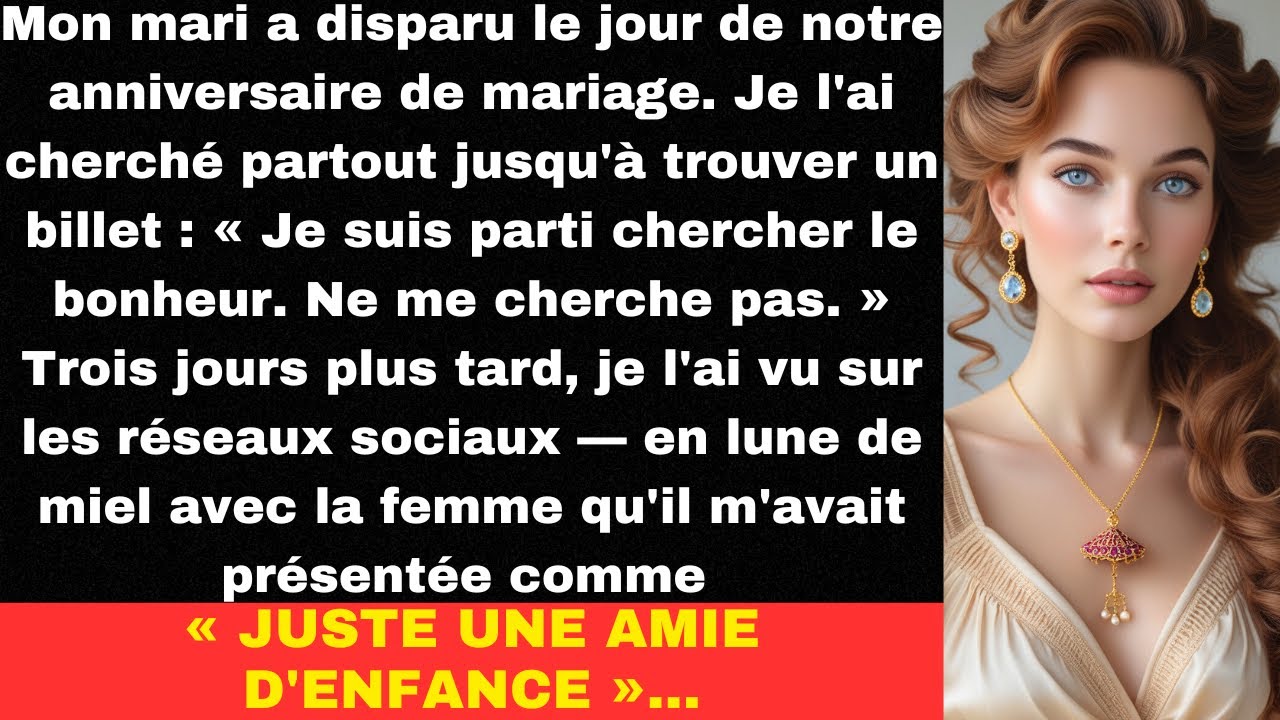 Mon mari a disparu le jour de notre anniversaire de mariage. Je l'ai cherché partout jusqu'à...