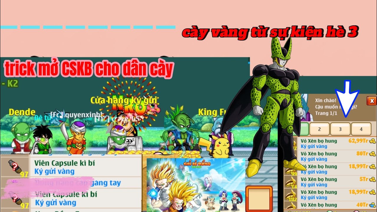 Ngọc Rồng Online - Cày Vàng Sự Kiện Hè 3 , Trick Mở CSKB Cho Dân Cày !!?