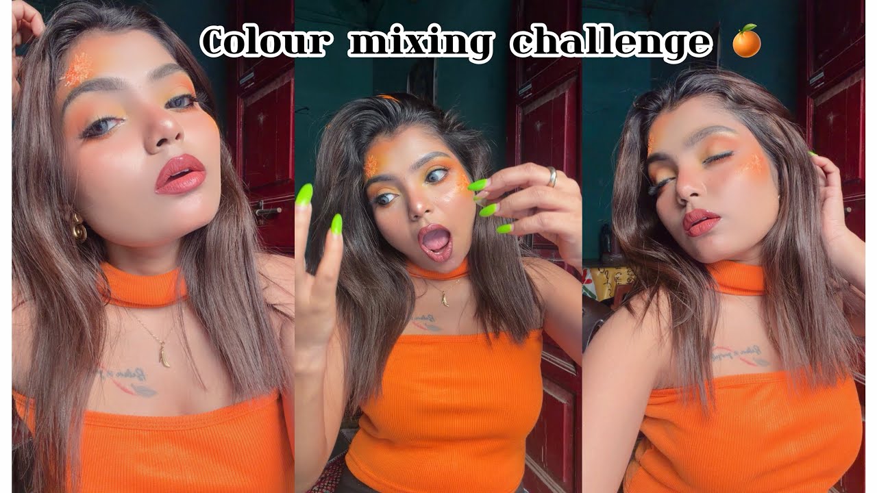 🍊COLOUR MIXING CHALLENGE SO LATELY •||• FULL MAKEUP TUTORIAL OF THIS LOOK 🧡