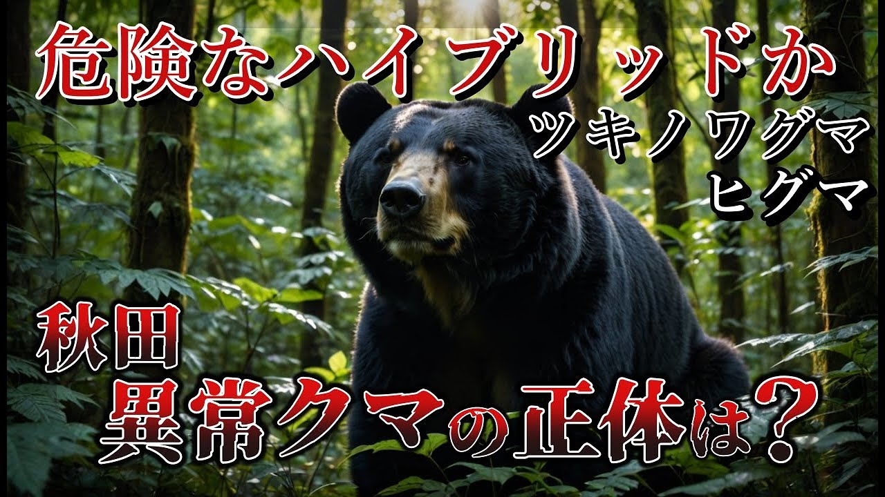 【ハイブリッド】秋田に出没した異常な危険クマの正体は？ツキノワグマとヒグマの交雑種は実在するのか！？
