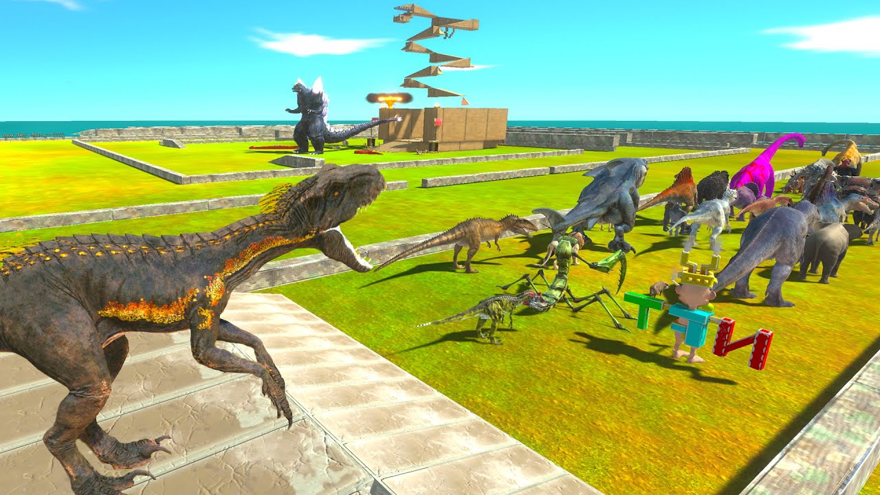 Run Away from INDORAPTOR  ATTACK -   Animal Revolt Battle Simulator