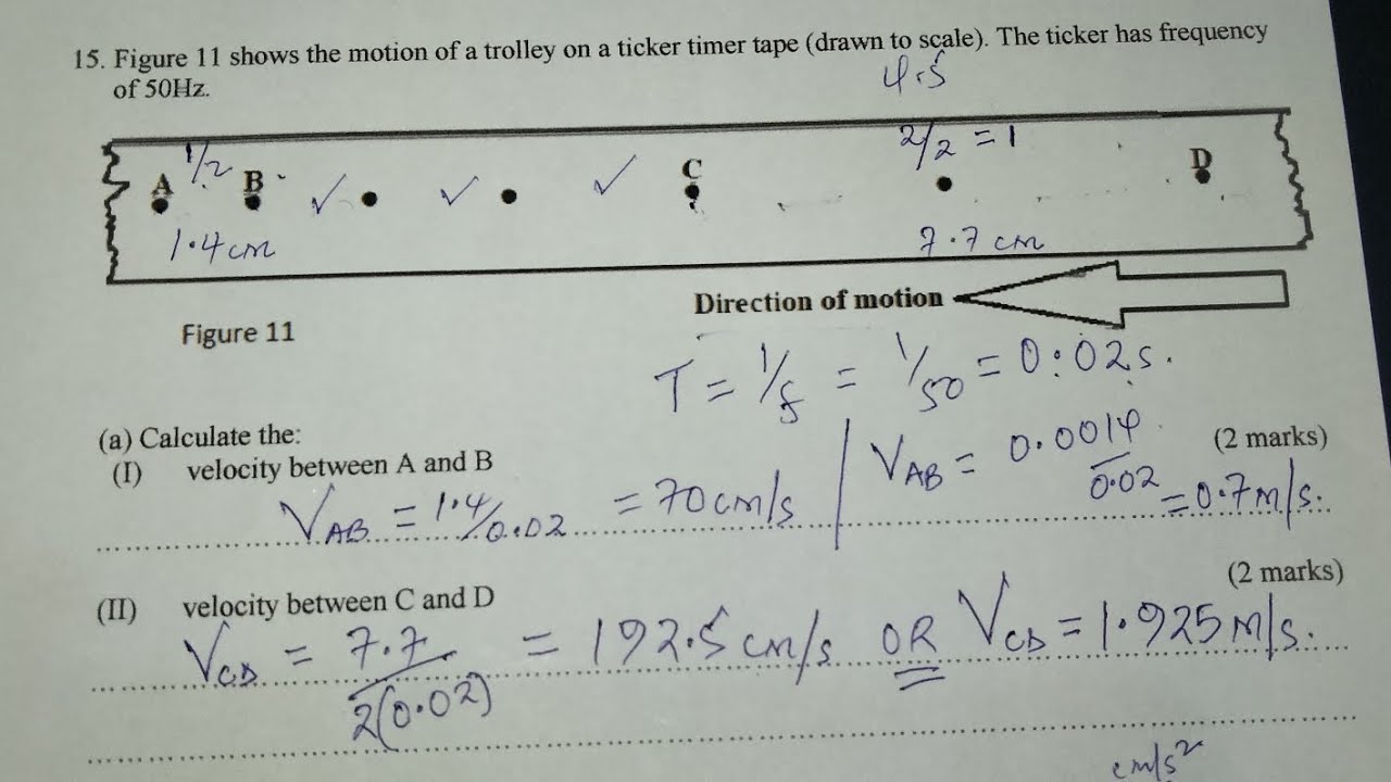 TICKER TIMER: ACCELERATION AND VELOCITIES