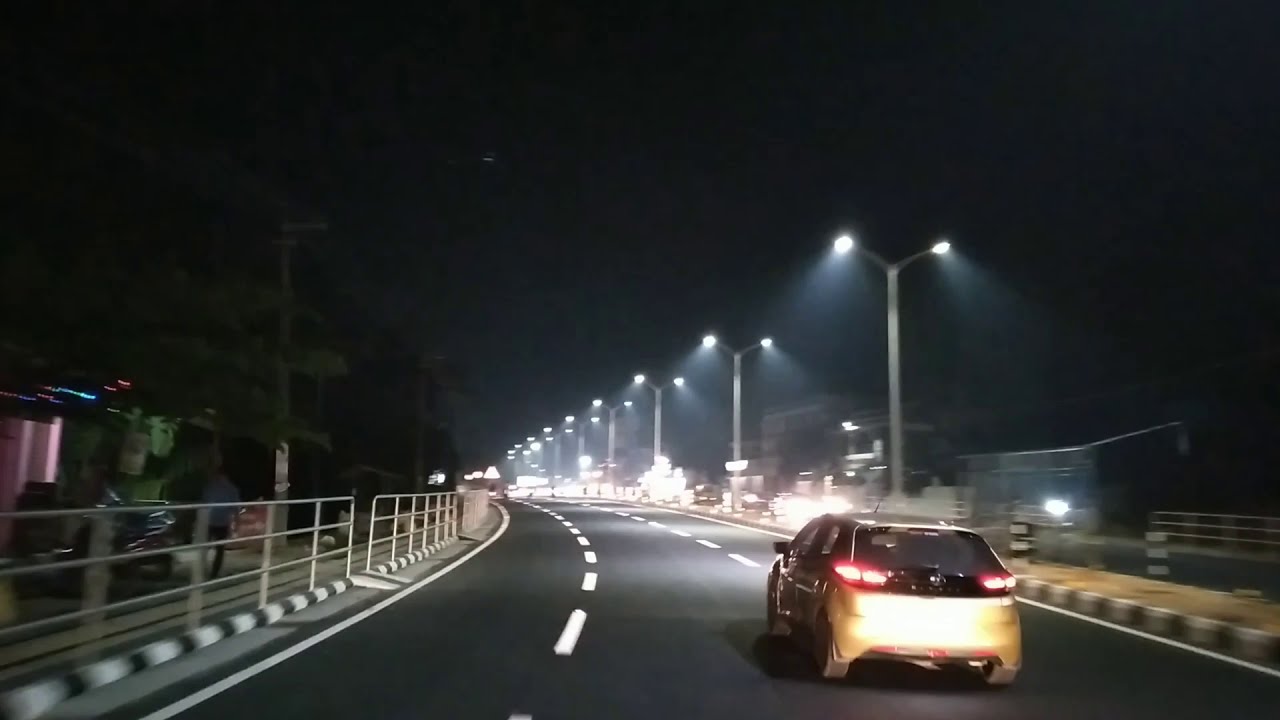 Beauty of New road at night, Pravachambalam - Balaramapuram, Karamana - Kaliyikkavila