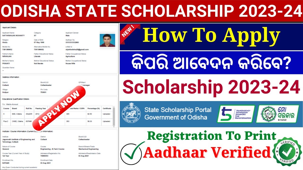 ODISHA STATE SCHOLARSHIP APPLY ONLINE 2023 //HOW TO APPLY  STATE SCHOLARSHIP ODISHA 2023-24