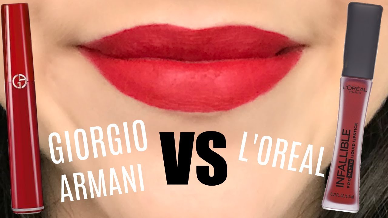 ЛУЧШАЯ КРАСНАЯ ПОМАДА? || Giorgio Armani Lip Maestro против L'Oreal Infallible Pro Matte Liquid L...