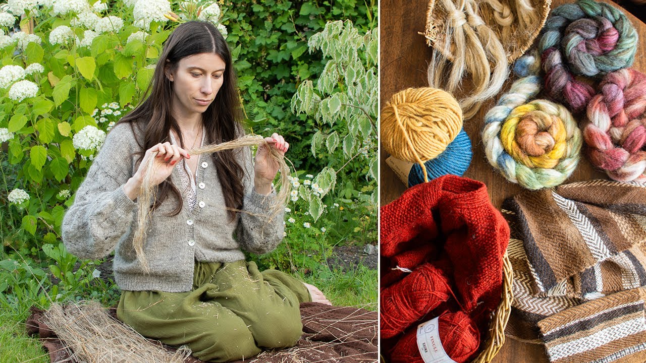 Summer crafting! Flax prep in the garden, weaving, knitting (Marina Skua Podcast Ep 71)
