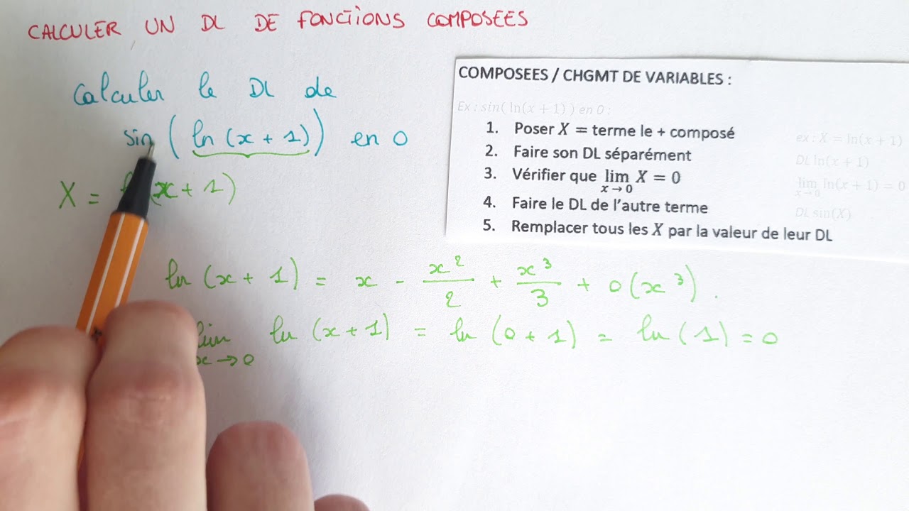 Calculer un D&Eacute;VELOPPEMENT LIMIT&Eacute; de FONCTIONS COMPOS&Eacute;ES &ndash; M&eacute;thode + exemple - Maths Pr&eacute;pa Licence