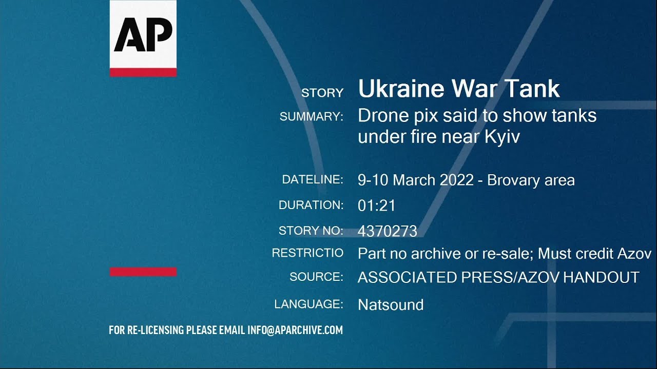 Video of attack on 20+ Russian tanks grouped in Ukraine near Chernihiv (AZOV video via AP)