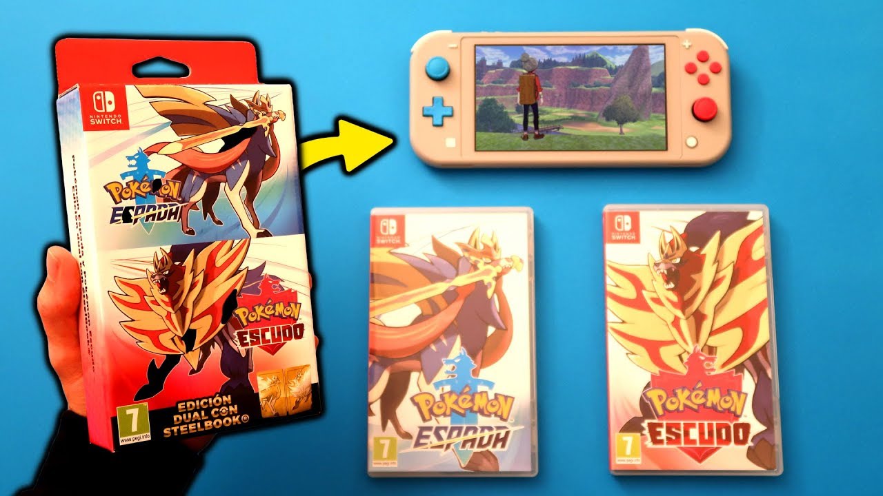 he comprado los 2 😐 UNBOXING Pokémon ESPADA y ESCUDO para Nintendo SWITCH y Switch Lite | Gameplay