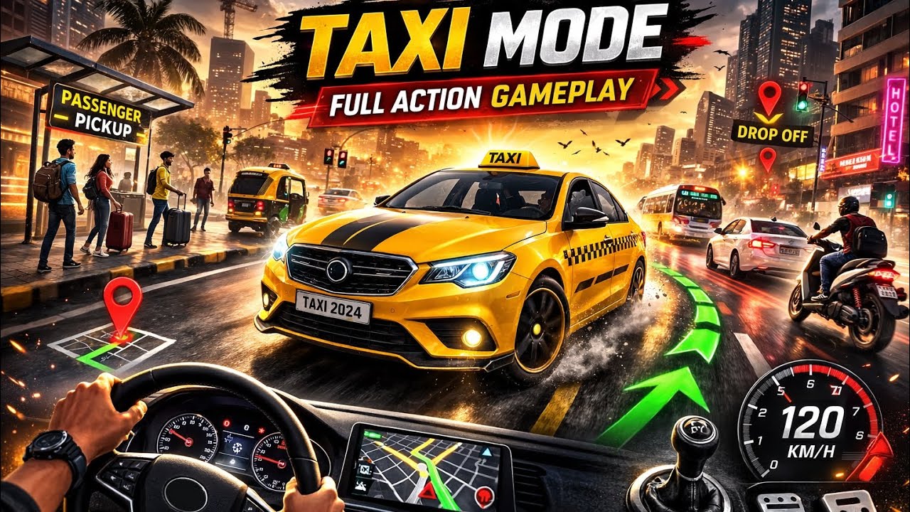 🚖 TAXI MODE CHALLENGE | High Speed City Driving Gameplay 🔥😱⏯️