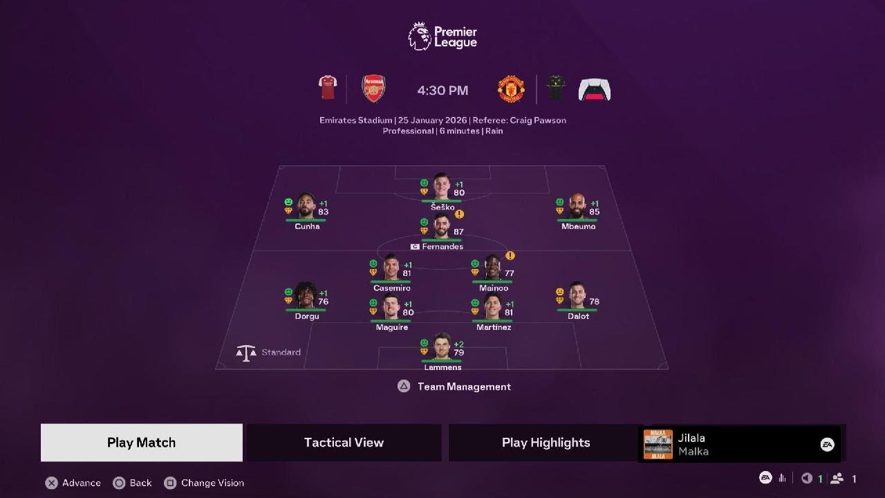 EA SPORTS FC 26 [PROFESSIONAL MANAGER/MANCHESTER UNITED] - First Game