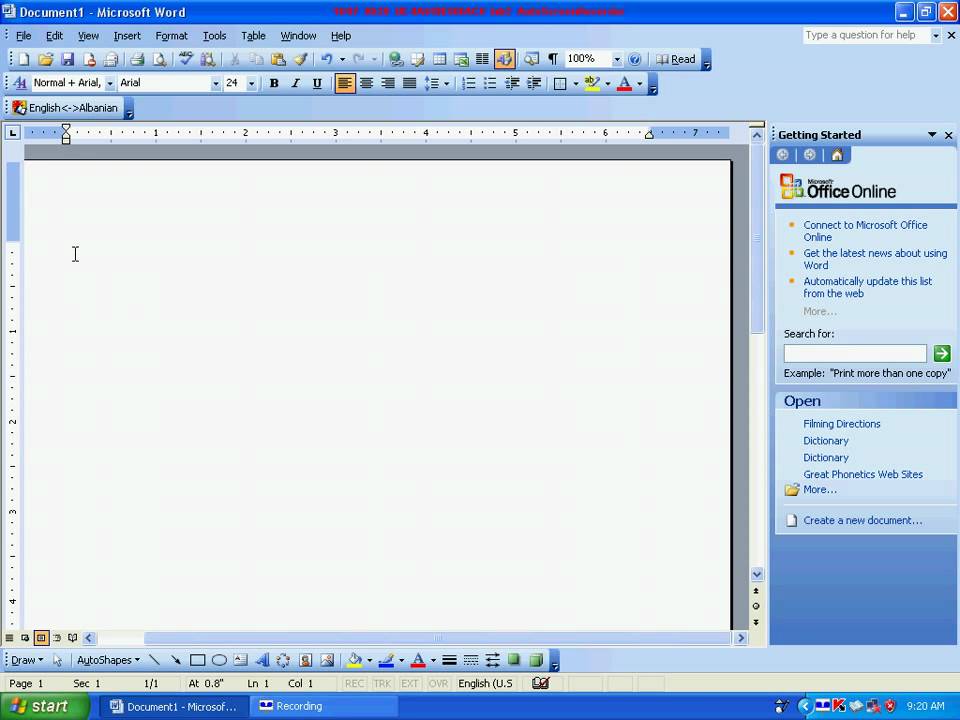 Word 105B  Typing - 1 Insertion Point
