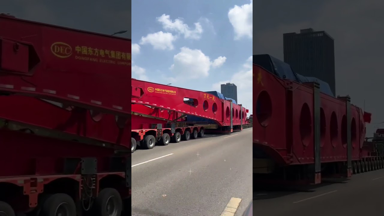 #OVERSIZELOAD Hydraulic suspension trailer, bridge beam transport 500 ton transformer