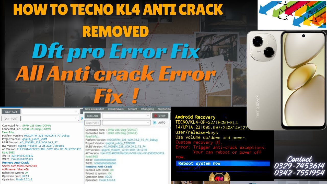 How To Tecno Kl4 Anti Crack Removed l Dft Pro Error Fixed । Hello Firmware l Full Guide In Video