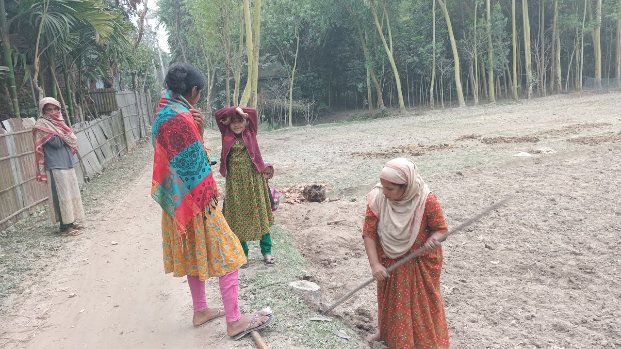 এই প্রচন্ড শীতেও গ্রামের মানুষের চলছে হার ভাঙা পরিশ্রম/শুধু একমুঠো ভাতের জন্য কতই না পরিশ্রম করতে হয়