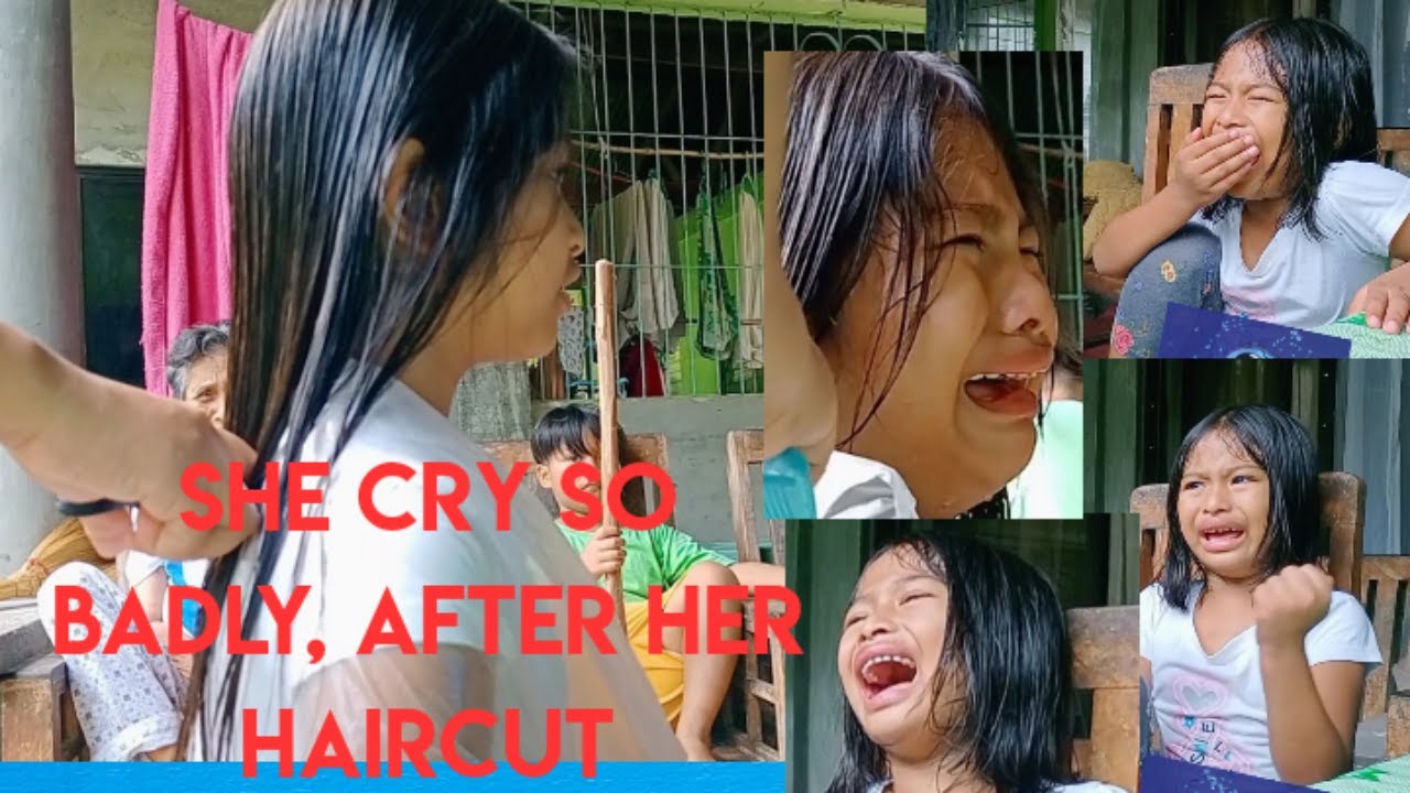 #shorthair #haircut    She cry so badly because of her haircut