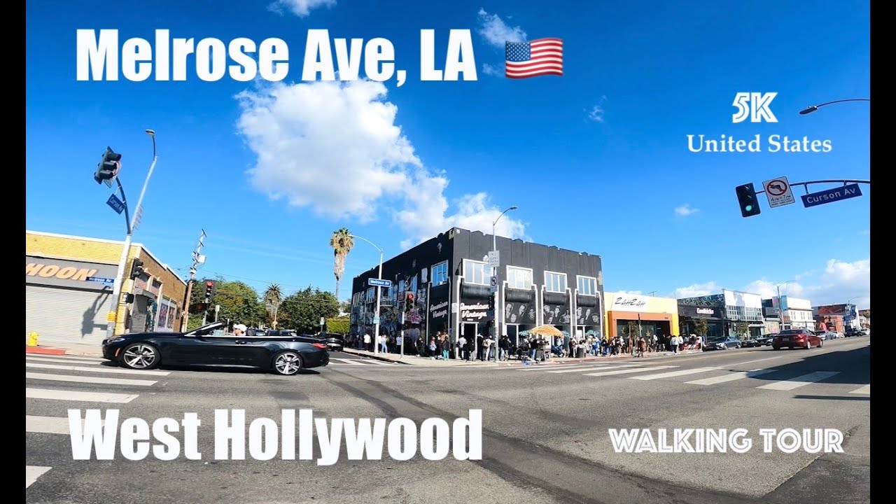 Melrose Ave / West Hollywood - From N Fairfax Ave 🇺🇸 Walking Tour