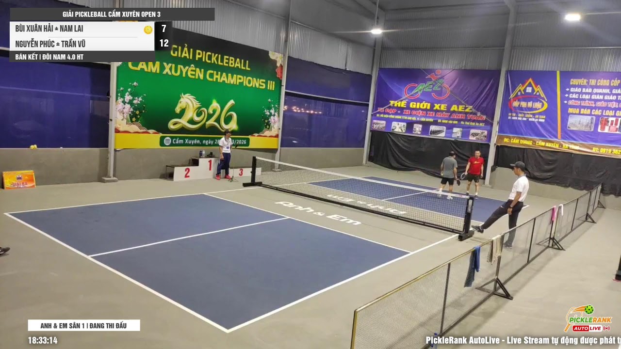 🔴Anh & Em Sân 1| Giải Pickleball Cẩm Xuyên Open 3