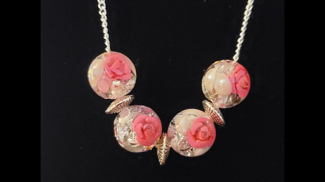 Rose Resin Bead Necklace
