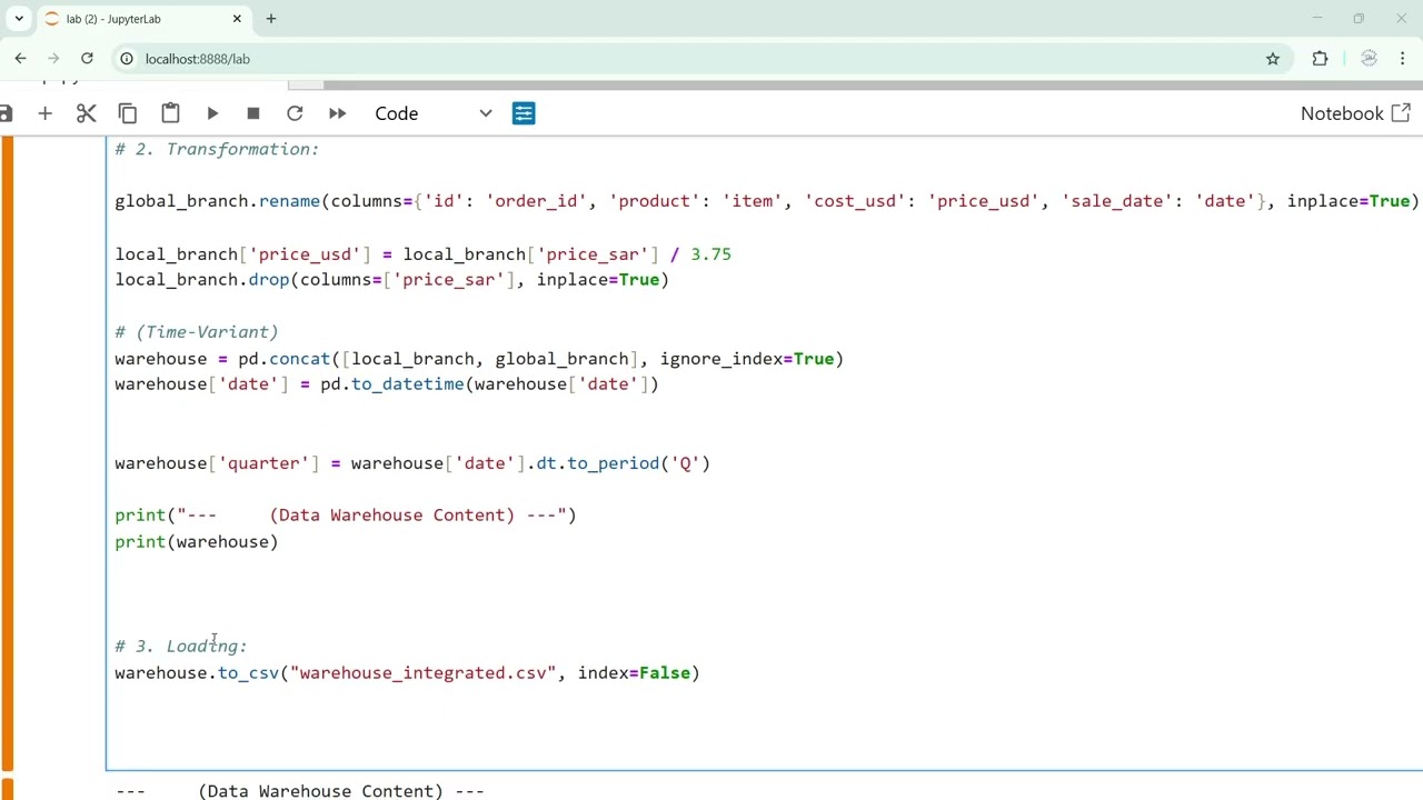 9. ETL Operations (Extraction,Transformation,Loading) & Olap