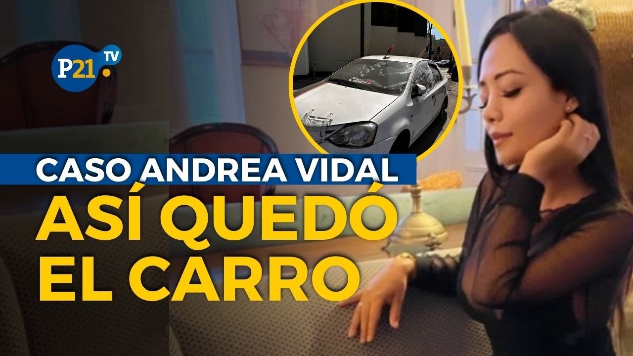 Así se encuentra el carro en el que fue baleada Andrea Vidal