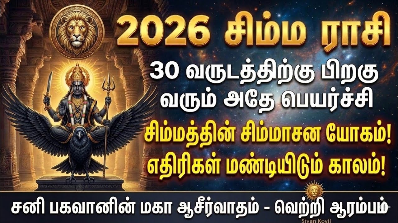 🦁 2026 சிம்ம ராசி: 30 வருடத்திற்குப் பிறகு வரும் அஷ்டம சனி! விடியலா? வீழ்ச்சியா? Simma Sani Peyarchi