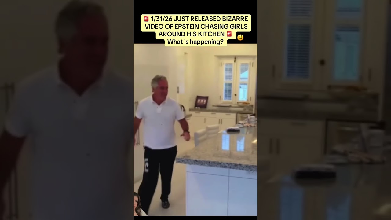 JUST RELEASED BIZARRE VIDEO OF EPSTEIN CHASING GIRLS AROUND HIS KITCHEN.. What is happening?