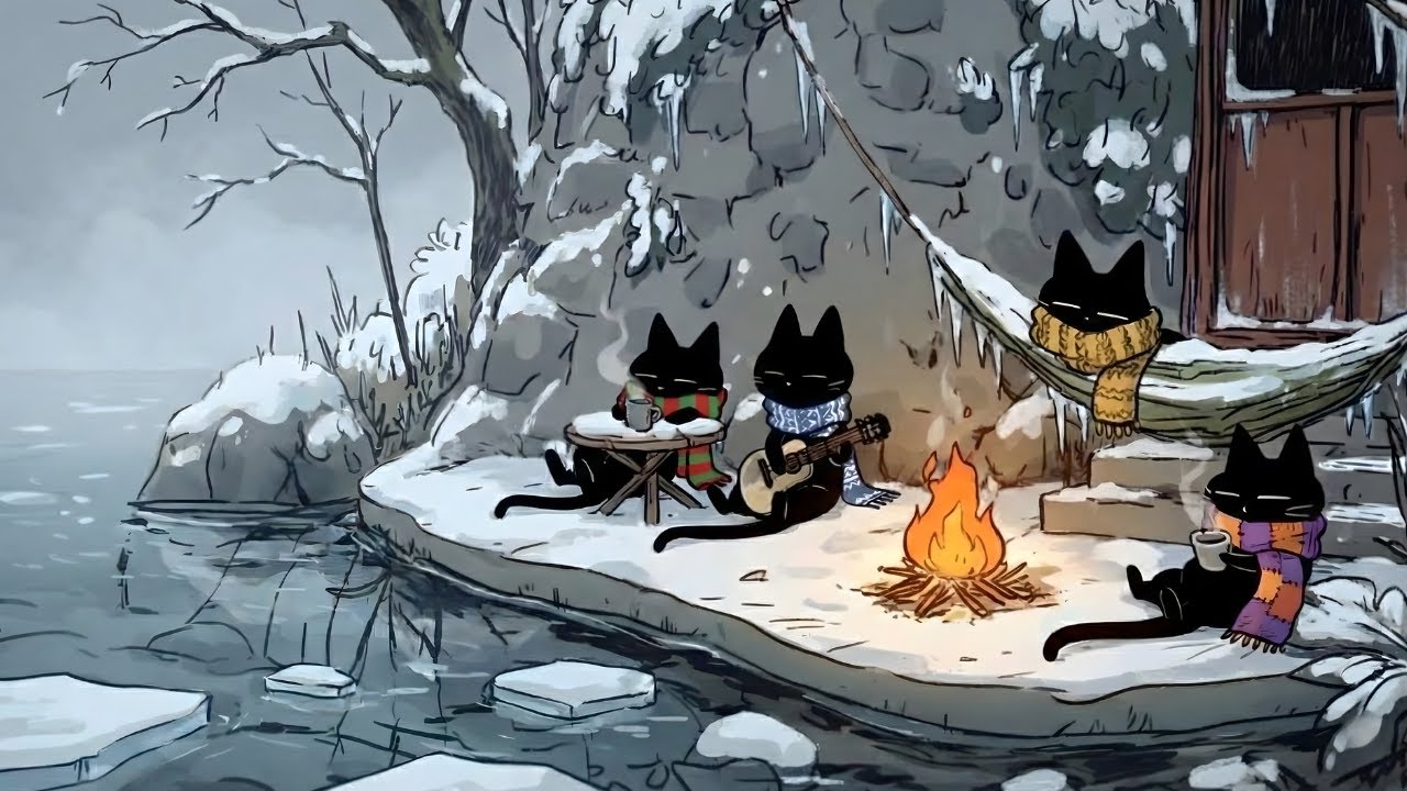 Calm Jazz in a Winter Forest – Relaxing Cat Music