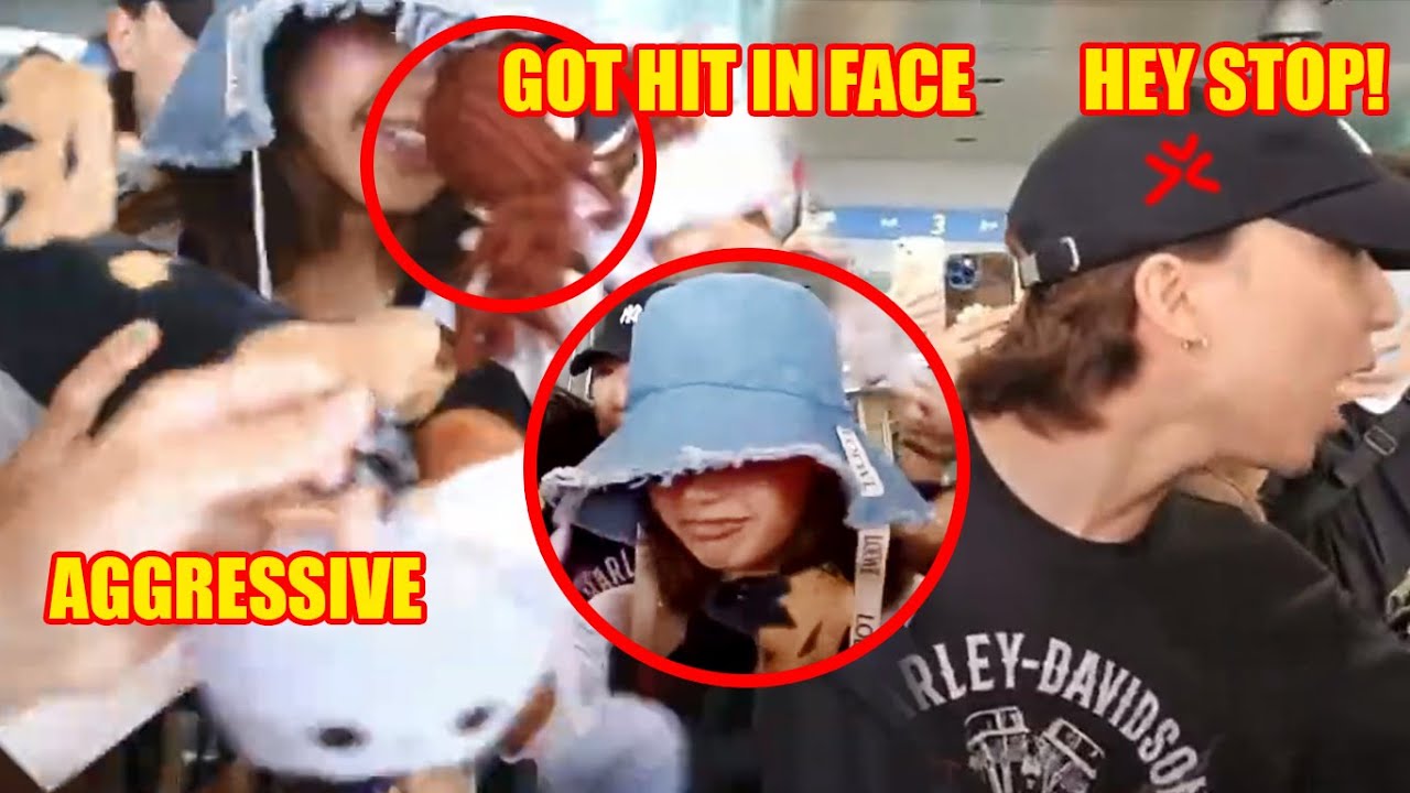 Lisa's Chaotic Return by @ggressive Crowds, grabbing, pushing, hitting her at Incheon Airport