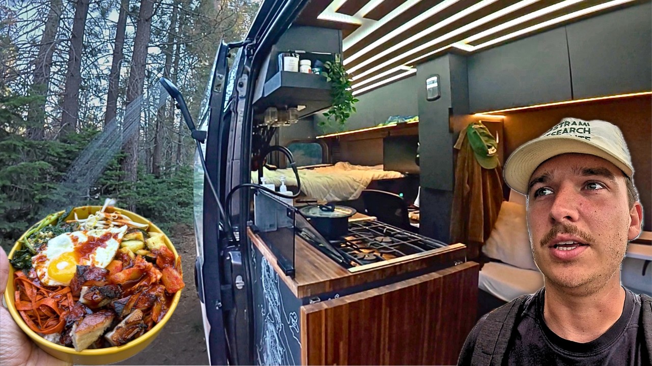 Solo Luxury Vanlife in the Forest | Made Bibimbap