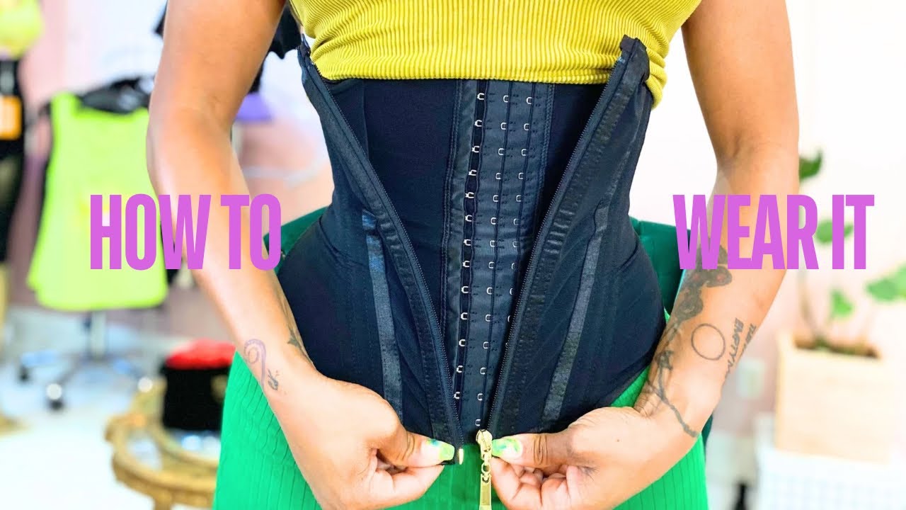 How to put on and wear ChrissyK's latex free 3 row zip up waist trainer corset