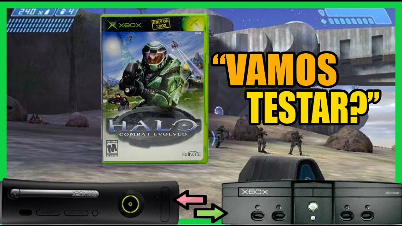 RODANDO HALO XBOX CLÁSSICO NO XBOX 360 I Será que roda mídia física?
