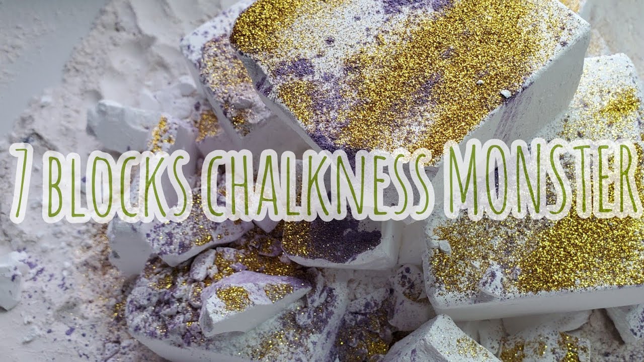 7 BLOCKS CHALKNESS MONSTER GYM CHALK CRUSH-ASMR