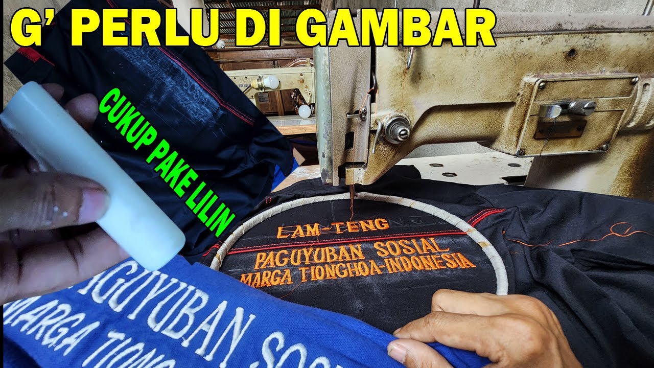 CARA BORDIR NAMA DI BAJU MENEPLAK TULISAN