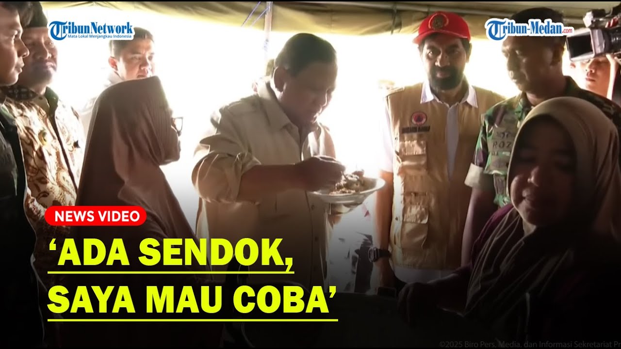 Prabowo Tiba-tiba Minta Makan di Dapur Umum Pengungsi Aceh