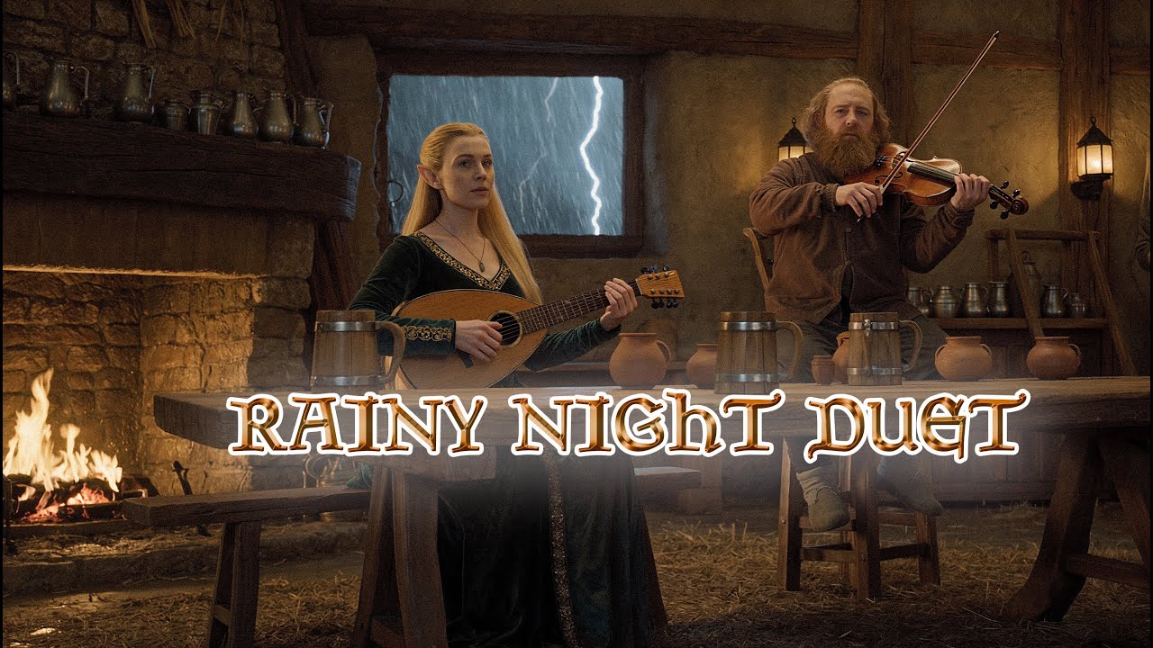 Tavern Log: The Rainy Night Guest 🎻 Unexpected Fiddle & Lute Duet | Fantasy Music 🌲🕯️
