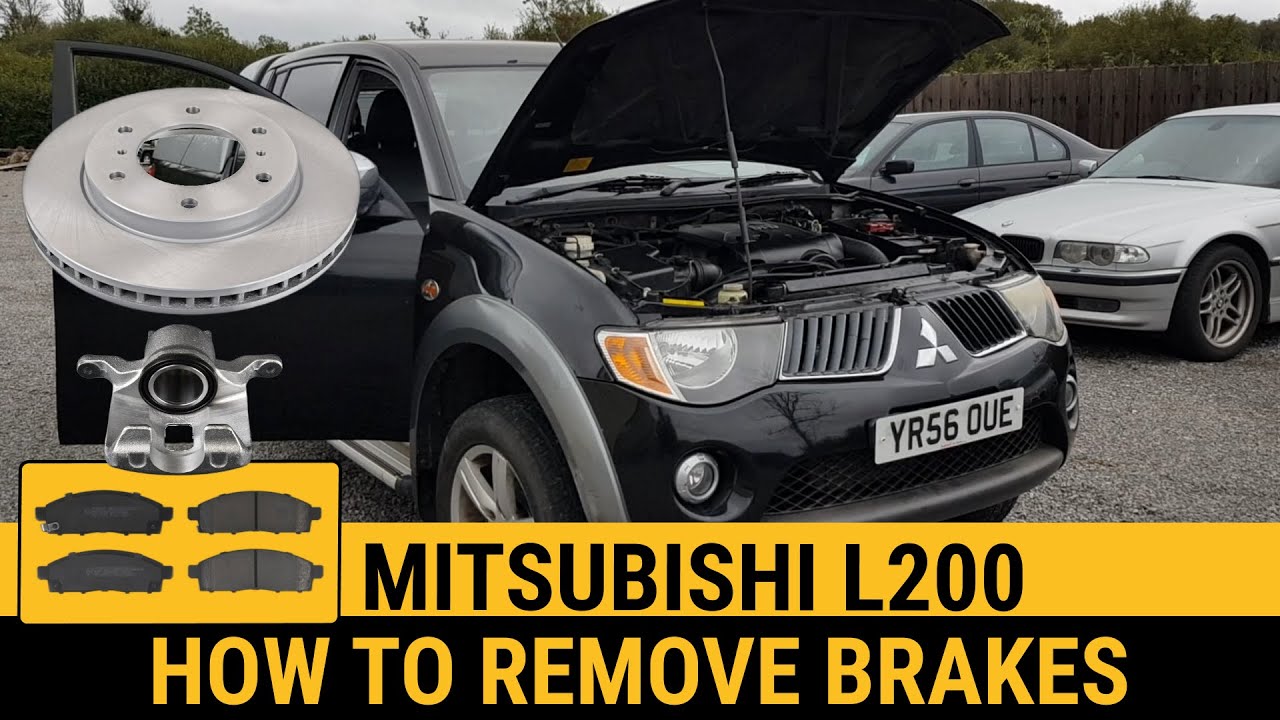 How to remove Brake Caliper Carrier Pads Discs Mitsubishi L200 Warrior 4D56 Adventure Triton 2.5di-d