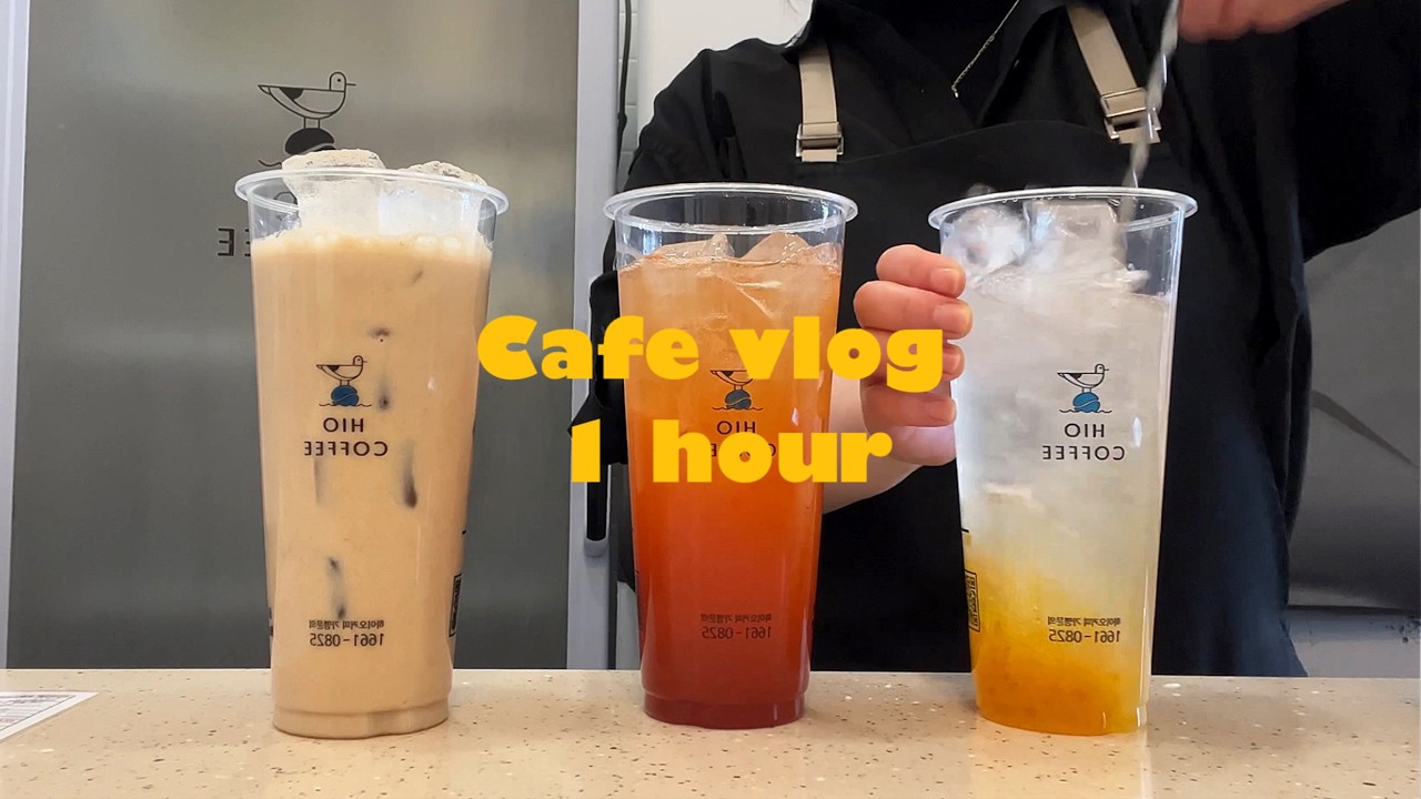 SUB) 🍓🍋카페 브이로그 1시간 모아보기🍊🫰 | CAFEVLOG | ASMR | 음료제조 | 1 hour | 하이오커피