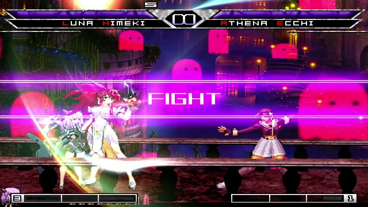 KOF MUGEN Luna himeki vs athena ecchi