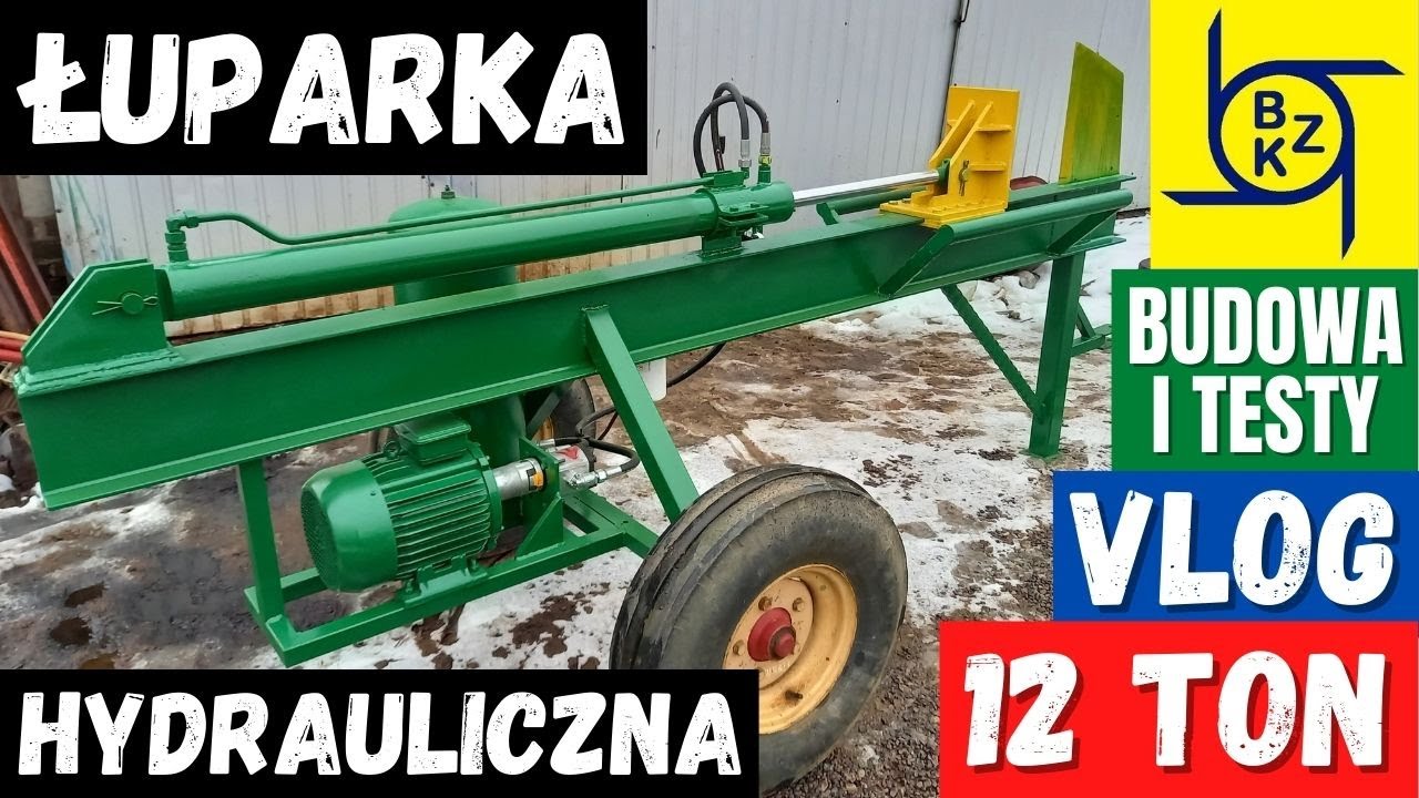 Łuparka hydrauliczna 12 ton do drewna (budowa i GRUBE TESTY) - VLOG