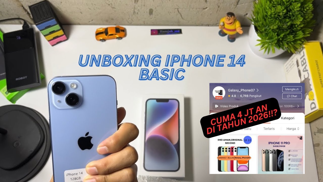 4 JUTAAN ⁉️ 😭Unboxing iphone 14 di tahun 2026 🤤‼️ toko galaxy_phone07🙄