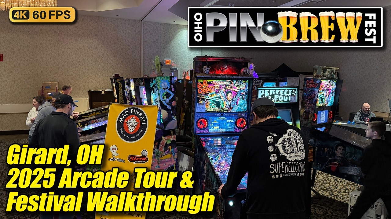 PinBrew 2025 pinball festival arcade tour (Girard OH), new 4K full walkthrough