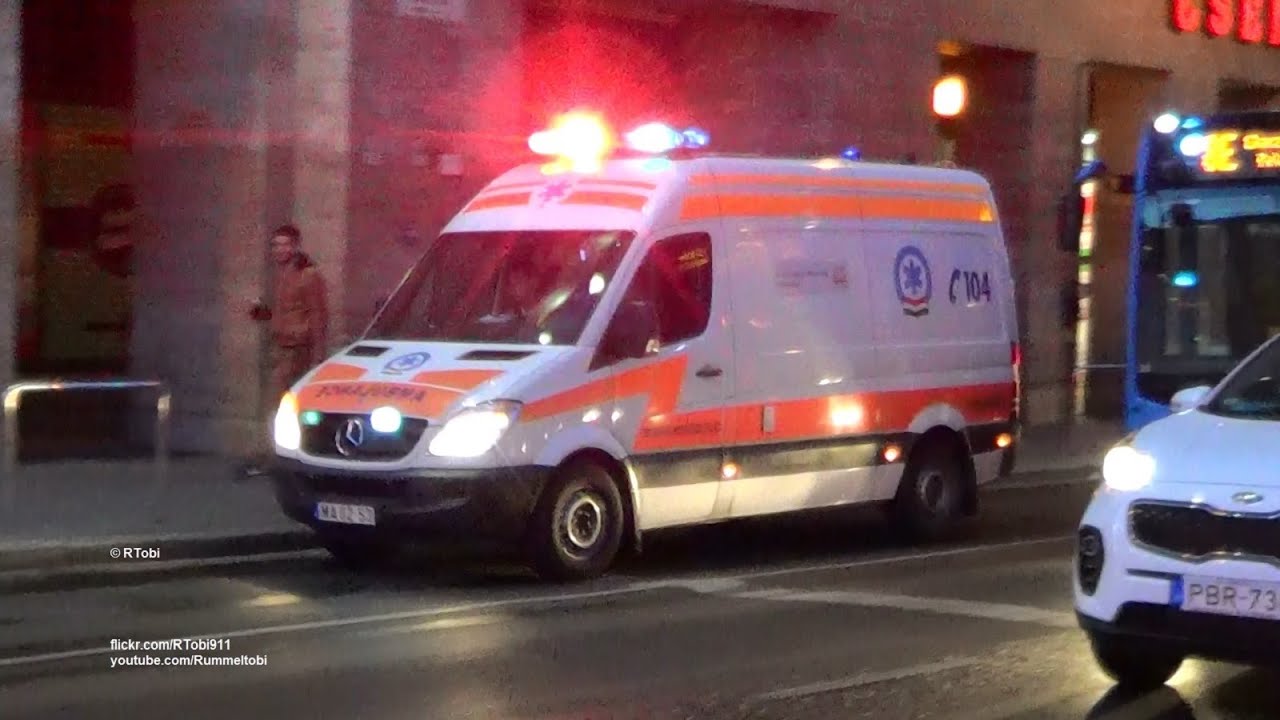Budapest EMS ambulance responding | Budapest OMSZ Mentők Mercedes Sprinter [HU | 13.4.2017]