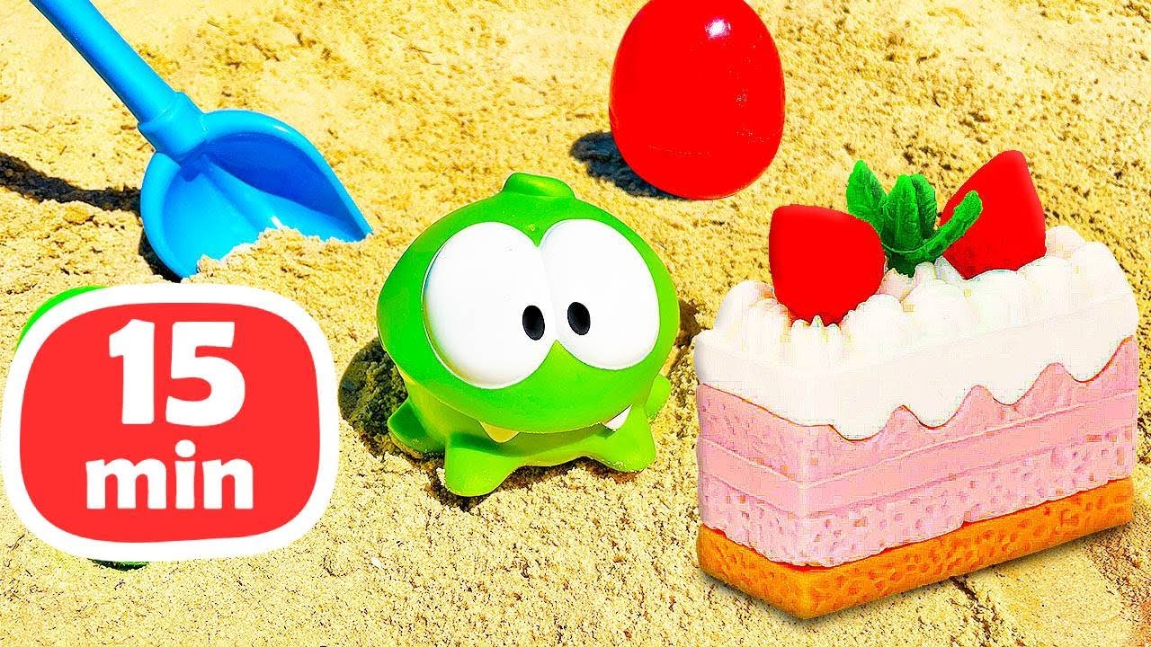 🥨 Om Nom hace postres de arena 🥨 Juegos de Om Nom. Video de juegos con arena para niños pequeños
