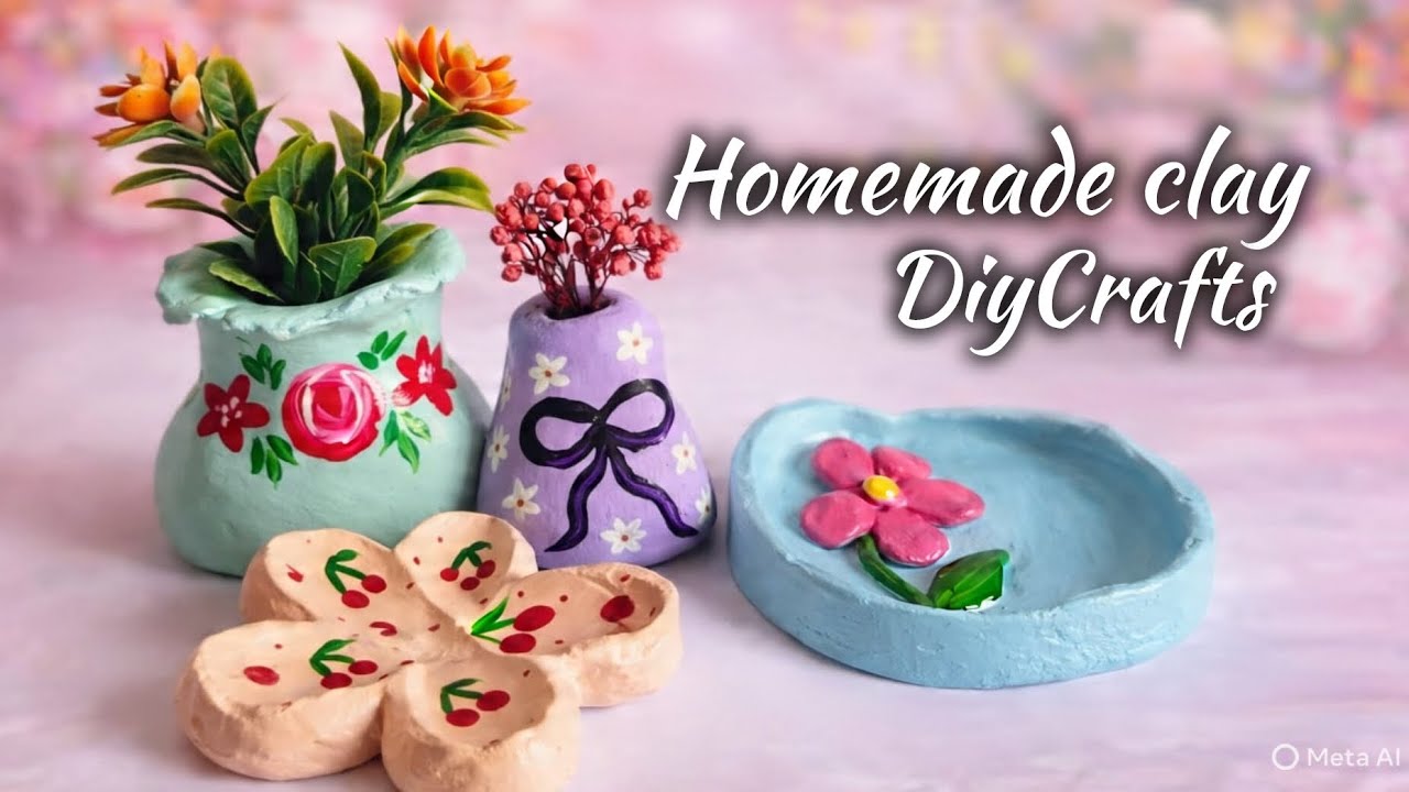 Homemade Clay DIY Crafts🦢🌷 | Cute Mini Pots & Decorative Clay Ideas✨