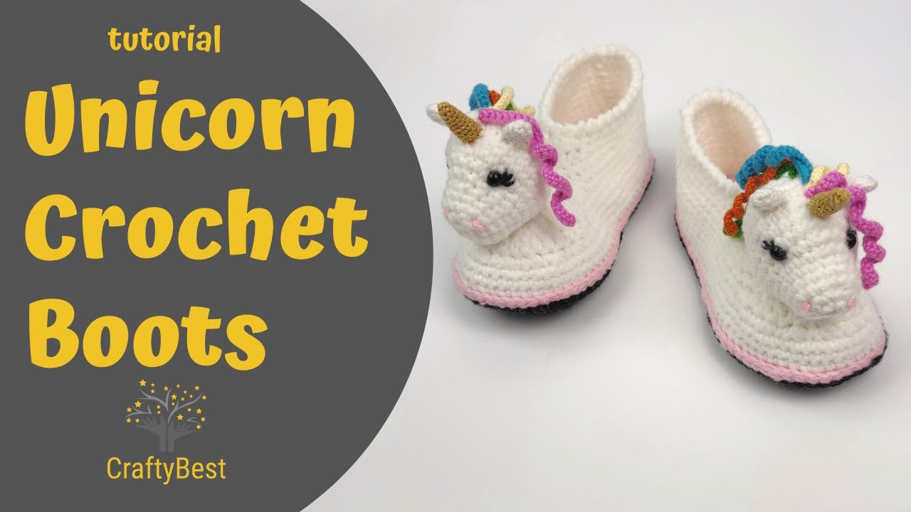 Unicorn Crochet Boots 4-6 years old