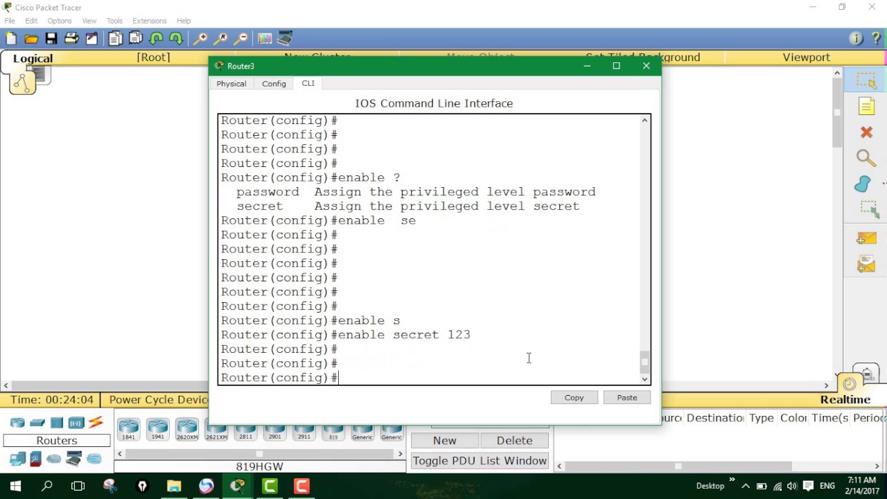 How to Configure enable secret password on cisco routers