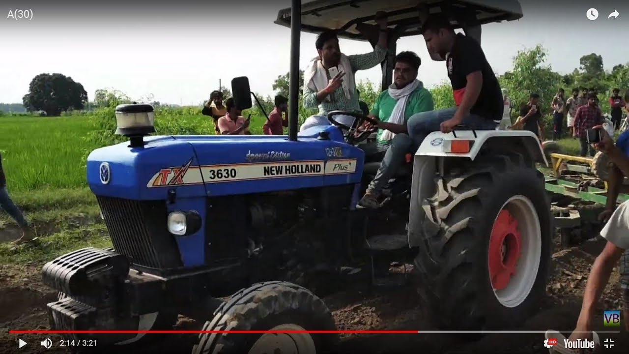 New Holland 3630 Plus tractor best performance with 2 harrow in the field